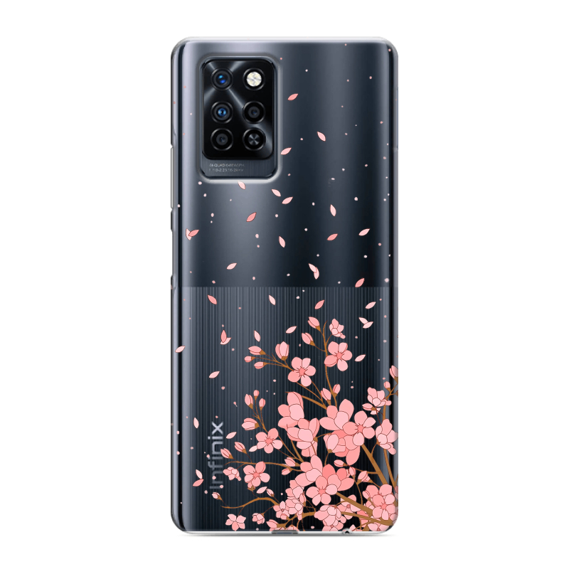 Силиконовый противоударный чехол на Infinix Note 10 Pro с принтом Ветка сакуры Силиконовый противоударный чехол на Infinix Note 10 Pro с принтом Ветка сакуры