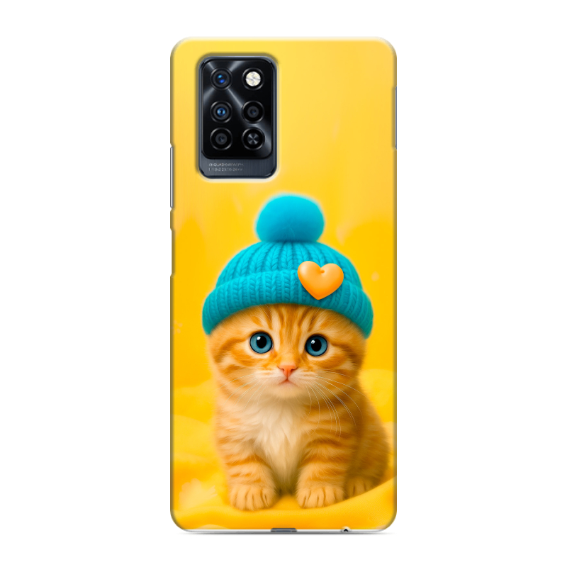 Силиконовый противоударный чехол на Infinix Note 10 Pro с принтом Котенок в шапке Силиконовый противоударный чехол на Infinix Note 10 Pro с принтом Котенок в шапке