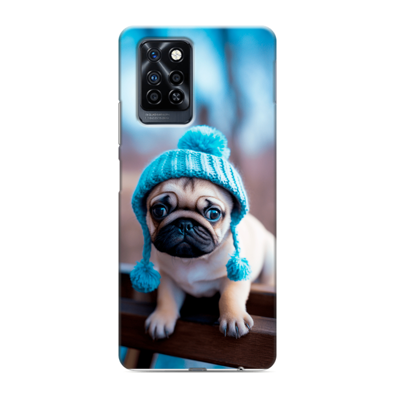 Силиконовый противоударный чехол на Infinix Note 10 Pro с принтом Мопс в шапке Силиконовый противоударный чехол на Infinix Note 10 Pro с принтом Мопс в шапке