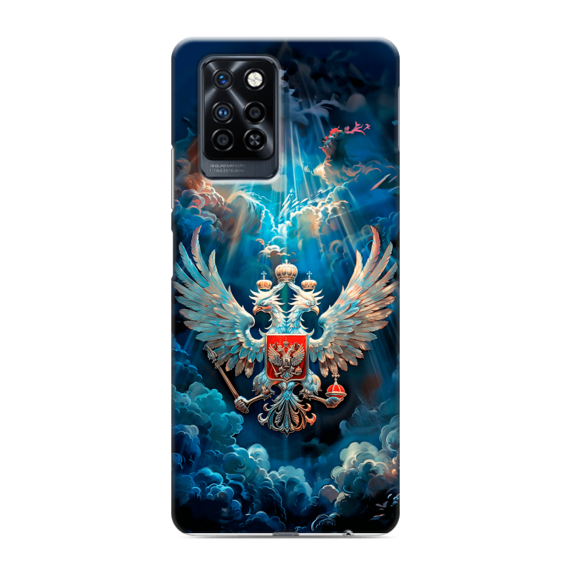 Силиконовый противоударный чехол на Infinix Note 10 Pro с принтом Герб флаг России Силиконовый противоударный чехол на Infinix Note 10 Pro с принтом Герб флаг России