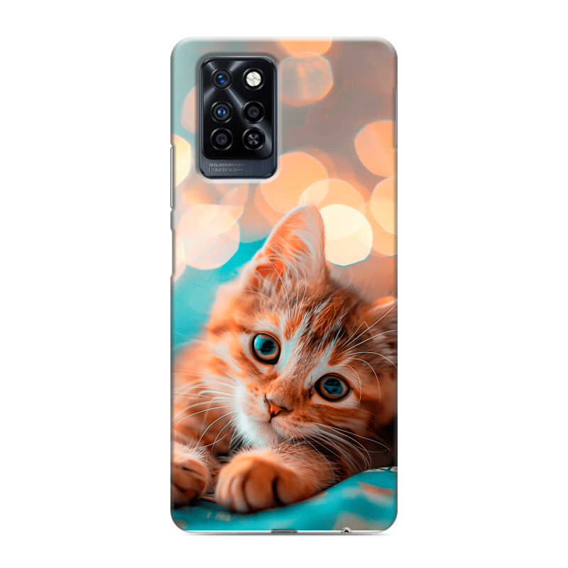 Силиконовый противоударный чехол на Infinix Note 10 Pro с принтом котик Силиконовый противоударный чехол на Infinix Note 10 Pro с принтом котик