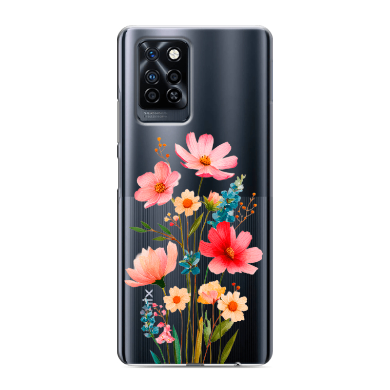 Силиконовый противоударный чехол на Infinix Note 10 Pro с принтом Цветы Силиконовый противоударный чехол на Infinix Note 10 Pro с принтом Цветы