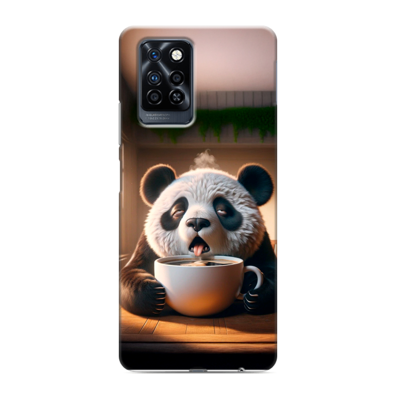 Силиконовый противоударный чехол на Infinix Note 10 Pro с принтом смешная панда Силиконовый противоударный чехол на Infinix Note 10 Pro с принтом смешная панда