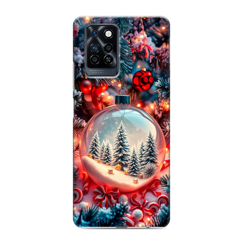 Силиконовый противоударный чехол на Infinix Note 10 Pro с принтом Новый год Силиконовый противоударный чехол на Infinix Note 10 Pro с принтом Новый год