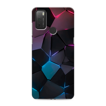 Силиконовый чехол на Alcatel 3L (2021) с принтом Геометрия неона