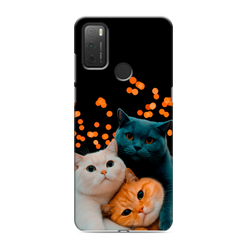 Силиконовый чехол на Alcatel 3L (2021) с принтом Кошки Силиконовый чехол на Alcatel 3L (2021) с принтом Кошки