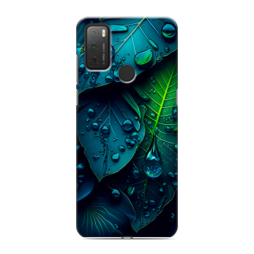 Силиконовый чехол на Alcatel 3L (2021) с принтом Листья