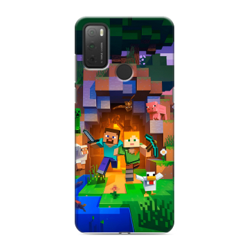 Силиконовый чехол на Alcatel 3L (2021) с принтом Майнкрафт Minecraft Силиконовый чехол на Alcatel 3L (2021) с принтом Майнкрафт Minecraft