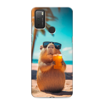 Силиконовый чехол на Alcatel 3L (2021) с принтом Капибара