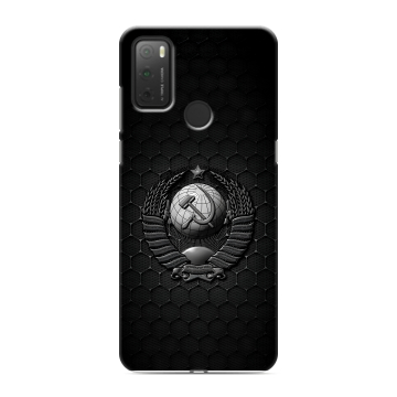 Силиконовый чехол на Alcatel 3L (2021) с принтом Герб Флаг СССР