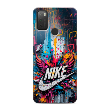 Силиконовый чехол на Alcatel 3L (2021) с принтом Nike Найк