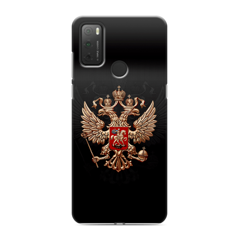Силиконовый чехол на Alcatel 3L (2021) с принтом Герб России Силиконовый чехол на Alcatel 3L (2021) с принтом Герб России