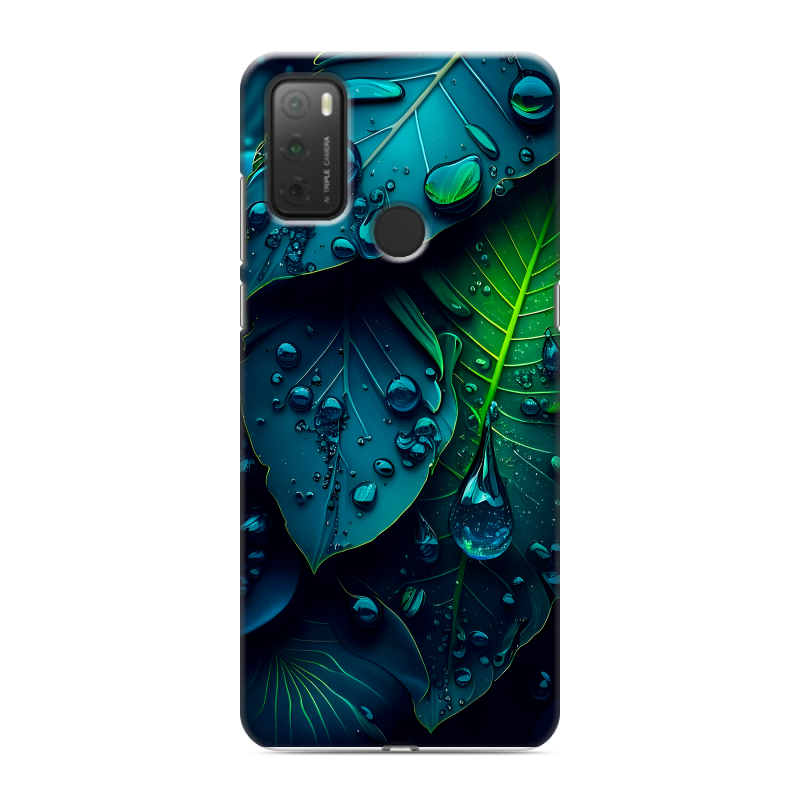 Силиконовый чехол на Alcatel 3L (2021) с принтом Листья Силиконовый чехол на Alcatel 3L (2021) с принтом Листья