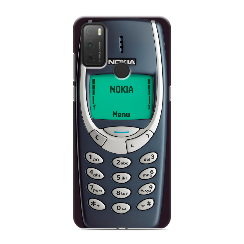 Силиконовый чехол на Alcatel 3L (2021) с принтом Старый телефон Силиконовый чехол на Alcatel 3L (2021) с принтом Старый телефон