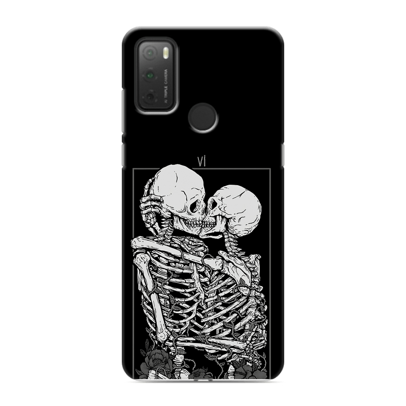 Силиконовый чехол на Alcatel 3L (2021) с принтом Поцелуй скелетов Силиконовый чехол на Alcatel 3L (2021) с принтом Поцелуй скелетов
