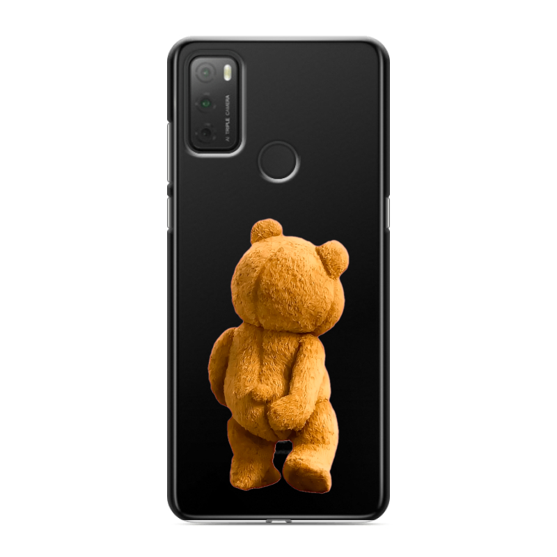 Силиконовый чехол на Alcatel 3L (2021) с принтом Медведь Силиконовый чехол на Alcatel 3L (2021) с принтом Медведь