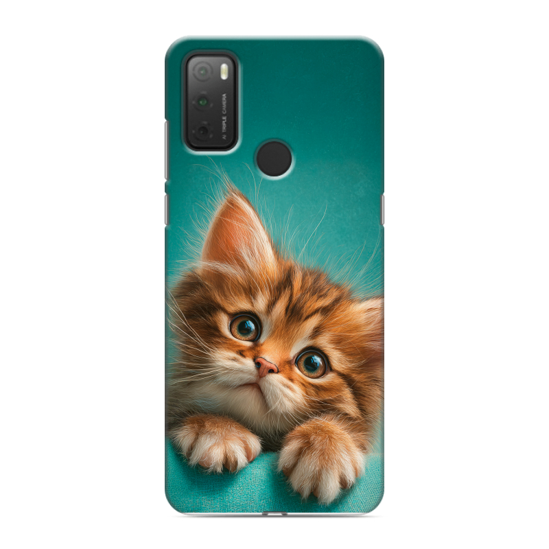 Силиконовый чехол на Alcatel 3L (2021) с принтом котенок Силиконовый чехол на Alcatel 3L (2021) с принтом котенок