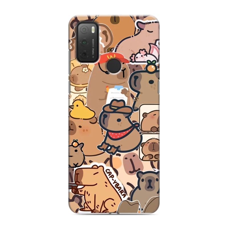Силиконовый чехол на Alcatel 3L (2021) с принтом капибара Силиконовый чехол на Alcatel 3L (2021) с принтом капибара