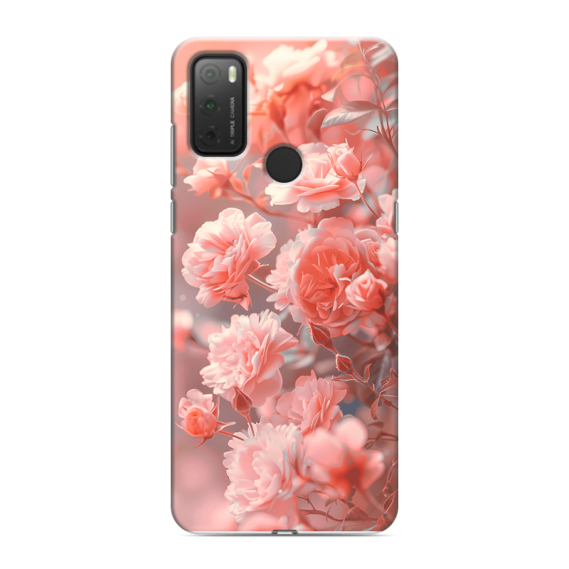 Силиконовый чехол на Alcatel 3L (2021) с принтом Розы цветы Силиконовый чехол на Alcatel 3L (2021) с принтом Розы цветы