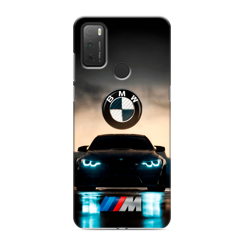 Силиконовый чехол на Alcatel 3L (2021) с принтом БМВ BMW Силиконовый чехол на Alcatel 3L (2021) с принтом БМВ BMW