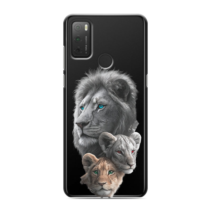 Силиконовый чехол на Alcatel 3L (2021) с принтом Львы Силиконовый чехол на Alcatel 3L (2021) с принтом Львы