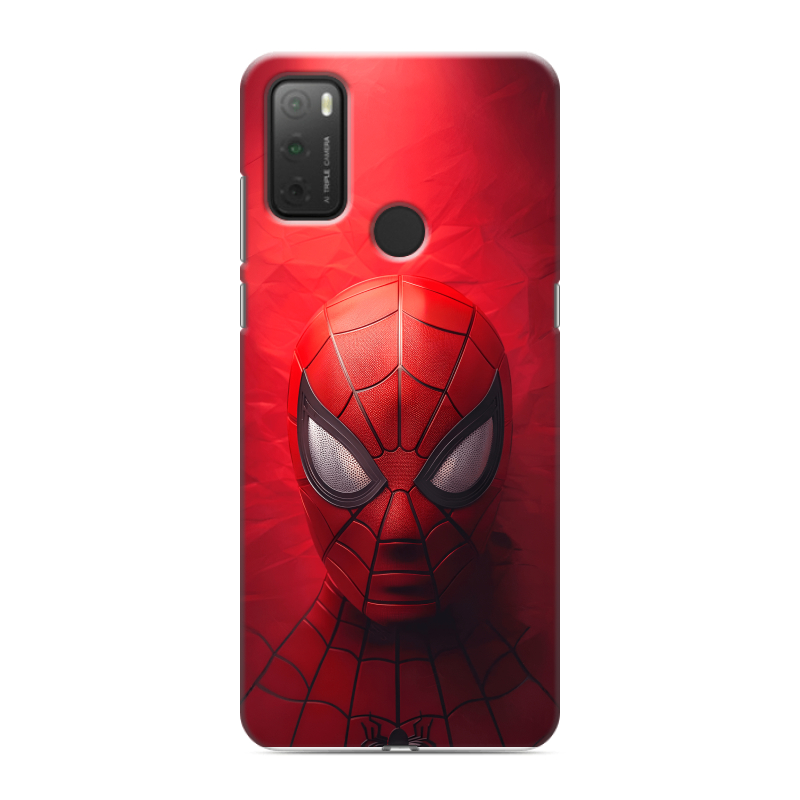 Силиконовый чехол на Alcatel 3L (2021) с принтом Spiderman Человек паук Силиконовый чехол на Alcatel 3L (2021) с принтом Spiderman Человек паук