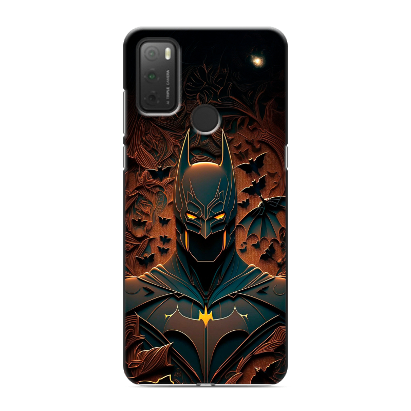 Силиконовый чехол на Alcatel 3L (2021) с принтом Batman Бэтмен Силиконовый чехол на Alcatel 3L (2021) с принтом Batman Бэтмен