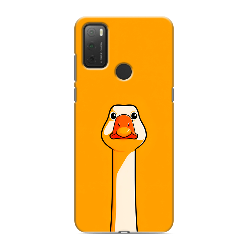Силиконовый чехол на Alcatel 3L (2021) с принтом Смешная утка Силиконовый чехол на Alcatel 3L (2021) с принтом Смешная утка