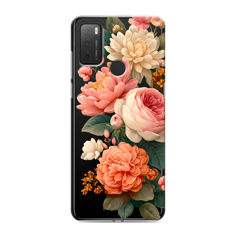 Силиконовый чехол на Alcatel 3L (2021) с принтом цветы Силиконовый чехол на Alcatel 3L (2021) с принтом цветы