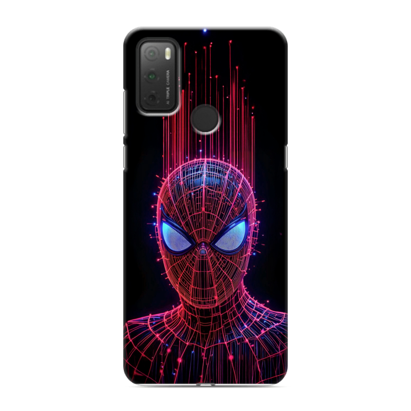 Силиконовый чехол на Alcatel 3L (2021) с принтом Spiderman Человек паук Силиконовый чехол на Alcatel 3L (2021) с принтом Spiderman Человек паук