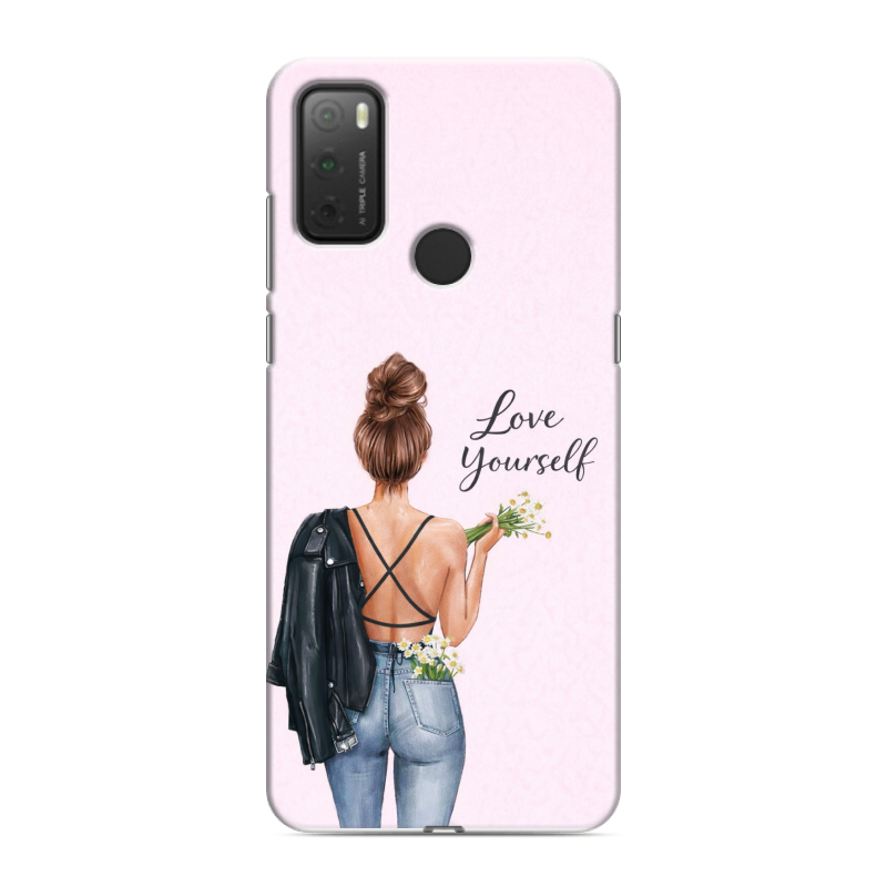 Силиконовый чехол на Alcatel 3L (2021) с принтом женский Силиконовый чехол на Alcatel 3L (2021) с принтом женский