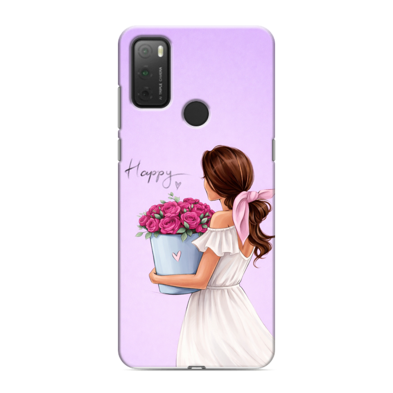 Силиконовый чехол на Alcatel 3L (2021) с принтом женский Силиконовый чехол на Alcatel 3L (2021) с принтом женский