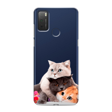 Силиконовый чехол на TCL 20Y с принтом Кошки Силиконовый чехол на TCL 20Y с принтом Кошки