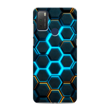 Силиконовый чехол на TCL 20Y с принтом Неоновые соты