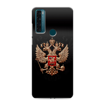 Силиконовый чехол на TCL 20 SE с принтом Герб России