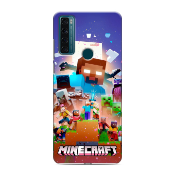 Силиконовый чехол на TCL 20 SE с принтом Майнкрафт Minecraft Силиконовый чехол на TCL 20 SE с принтом Майнкрафт Minecraft