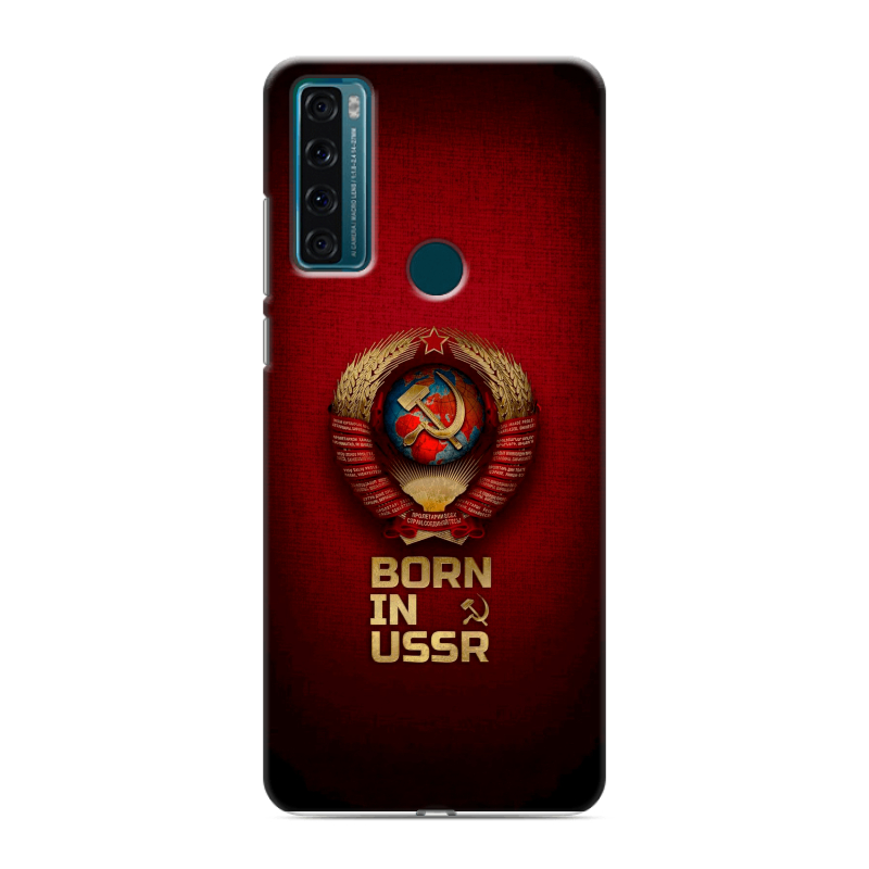 Силиконовый чехол на TCL 20 SE с принтом Флаг Герб СССР Силиконовый чехол на TCL 20 SE с принтом Флаг Герб СССР