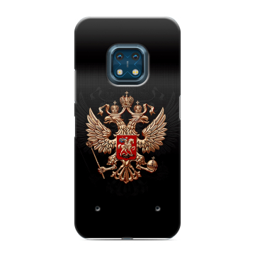 Силиконовый противоударный чехол на Nokia XR20 с принтом Герб России