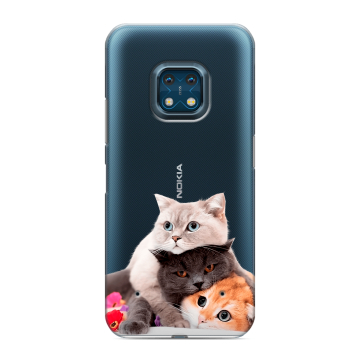 Силиконовый противоударный чехол на Nokia XR20 с принтом Кошки