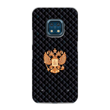 Силиконовый противоударный чехол на Nokia XR20 с принтом Герб России принт