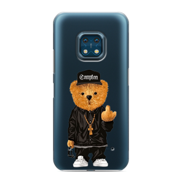 Силиконовый противоударный чехол на Nokia XR20 с принтом Плюшевый медведь