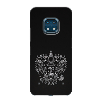 Силиконовый противоударный чехол на Nokia XR20 с принтом Герб России Силиконовый противоударный чехол на Nokia XR20 с принтом Герб России