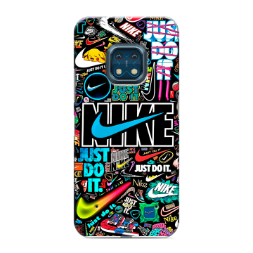 Силиконовый противоударный чехол на Nokia XR20 с принтом найк nike черный