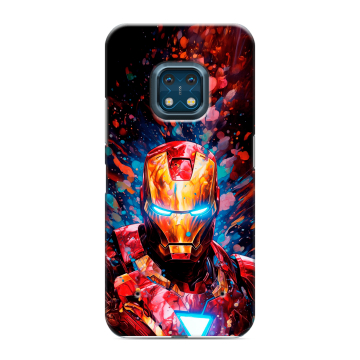 Силиконовый противоударный чехол на Nokia XR20 с принтом Железный человек Ironman