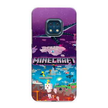 Силиконовый противоударный чехол на Nokia XR20 с принтом Майнкрафт Minecraft