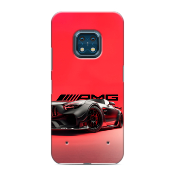 Силиконовый противоударный чехол на Nokia XR20 с принтом Мерседес Mercedes AMG