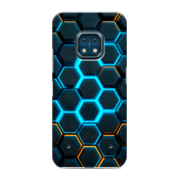 Силиконовый противоударный чехол на Nokia XR20 с принтом Неоновые соты