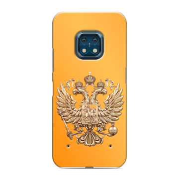Силиконовый противоударный чехол на Nokia XR20 с принтом Герб Флаг России Силиконовый противоударный чехол на Nokia XR20 с принтом Герб Флаг России
