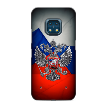 Силиконовый противоударный чехол на Nokia XR20 с принтом Флаг России Силиконовый противоударный чехол на Nokia XR20 с принтом Флаг России