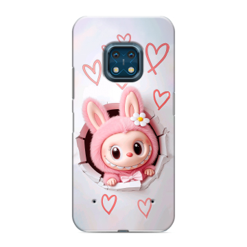 Силиконовый противоударный чехол на Nokia XR20 с принтом Labubu Лабубу Силиконовый противоударный чехол на Nokia XR20 с принтом Labubu Лабубу